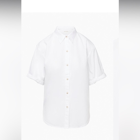 Aritzia Denim Forum The Jane Shirt Button Down Size Small White Cotton Chambray - Picture 12 of 12
